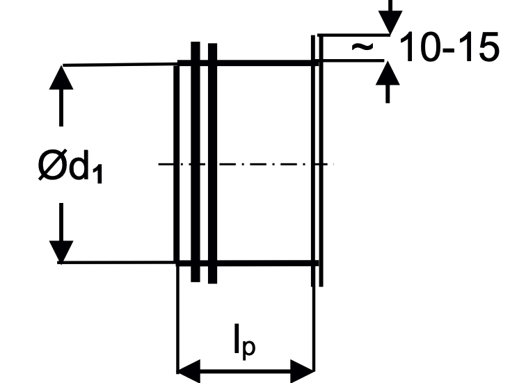 APG 125 - Plat aftakstuk Ø125 90° met rubber - gegalvaniseerd staal